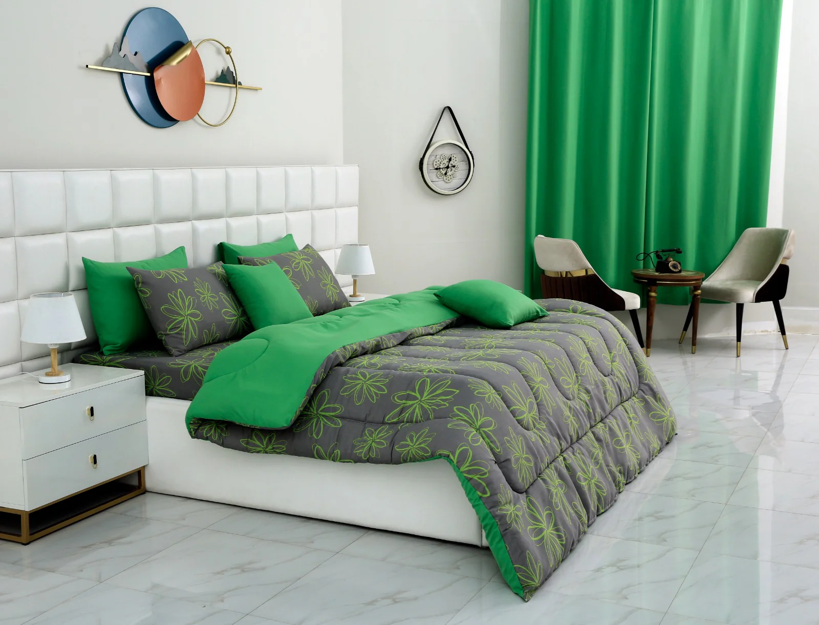 8 PCs Winter Razai Set-Carnation - Image 6
