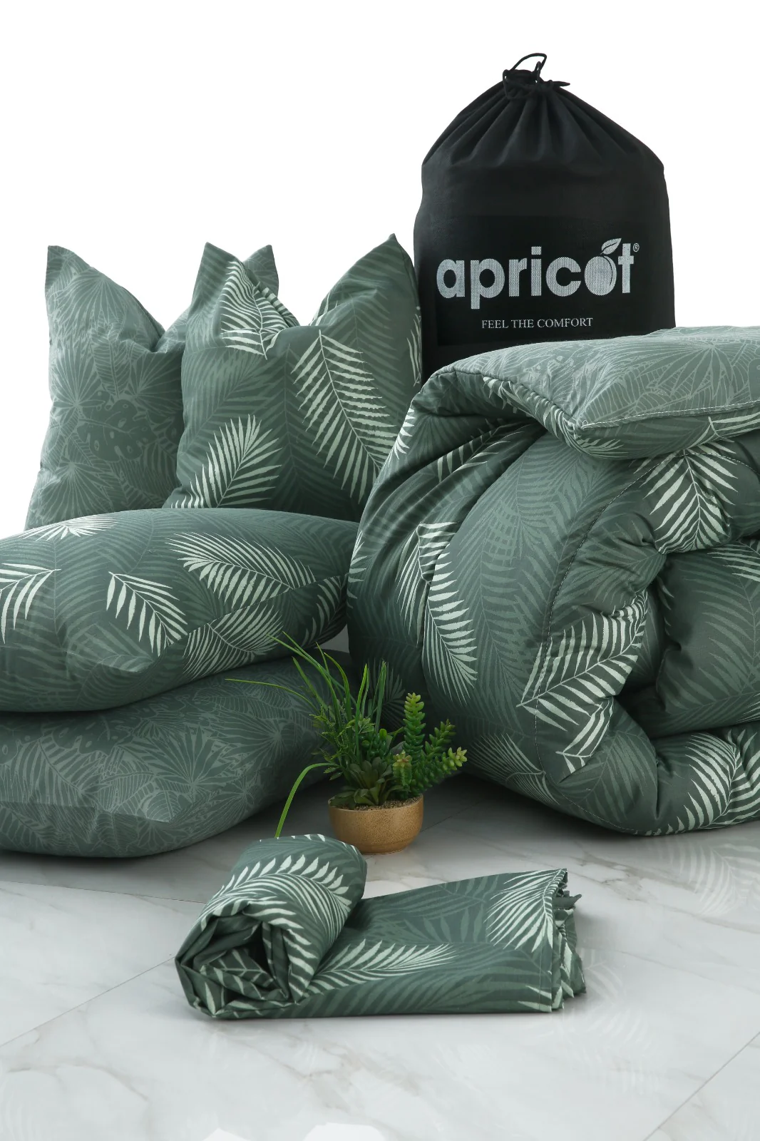 8 PCs Winter Razai Set-Emerald Feathers - Image 16