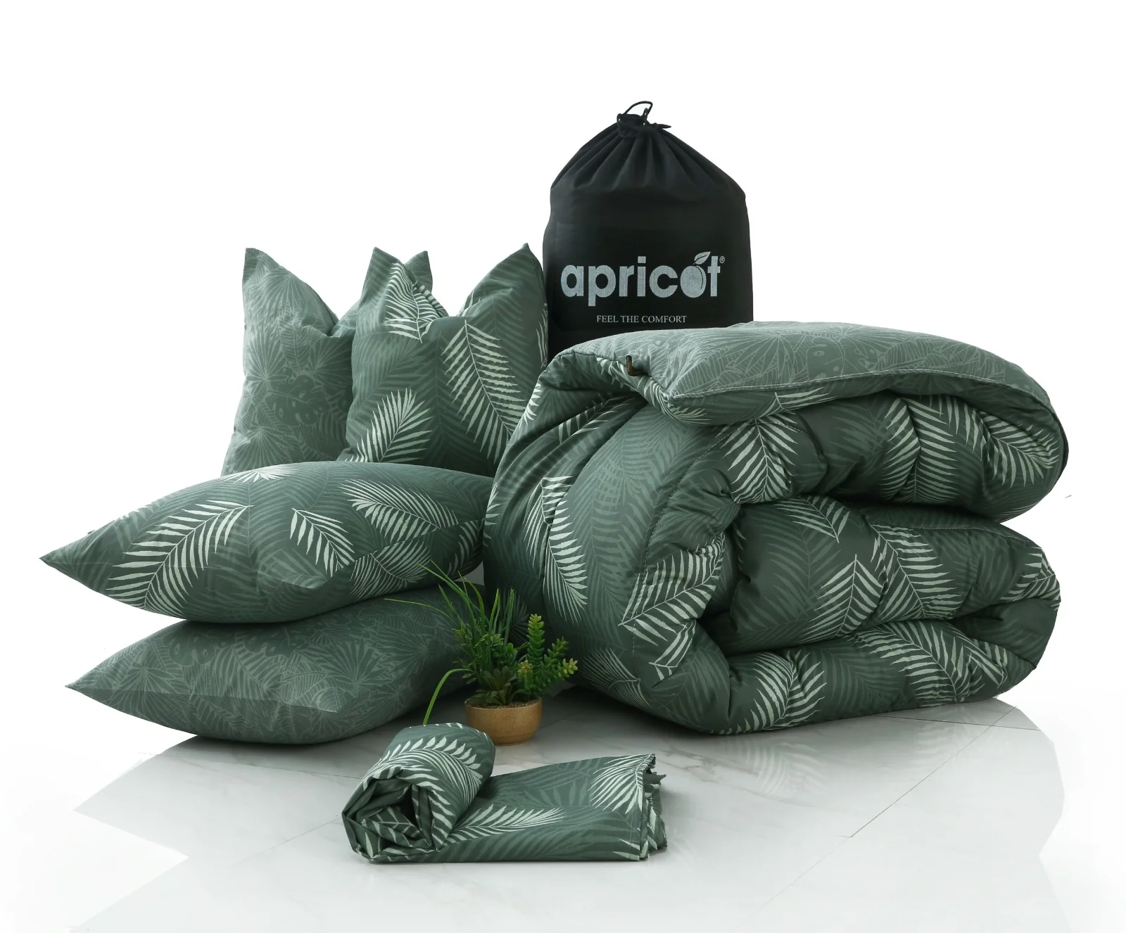 8 PCs Winter Razai Set-Emerald Feathers - Image 17