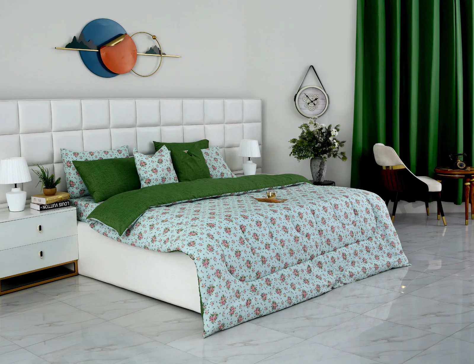 8 PCs Winter Razai Set-Verdant - Image 12