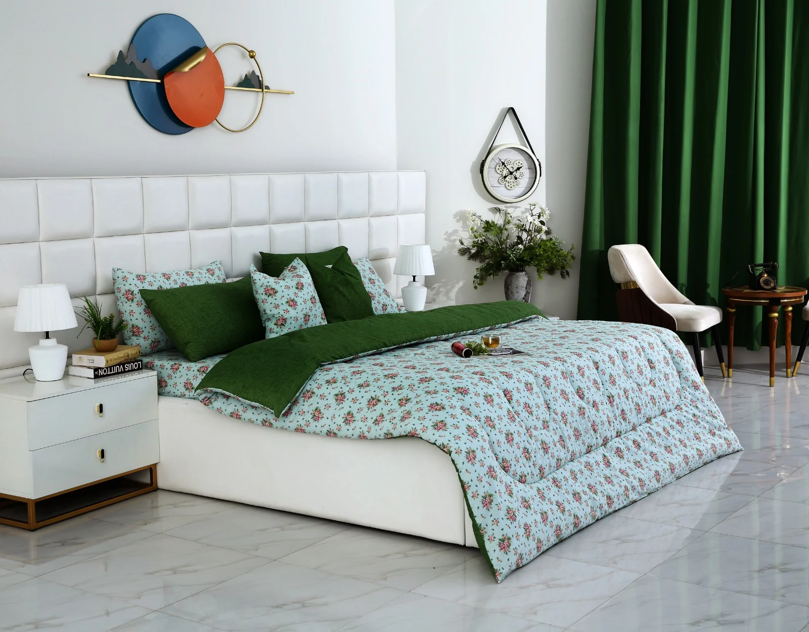 8 PCs Winter Razai Set-Verdant - Image 13