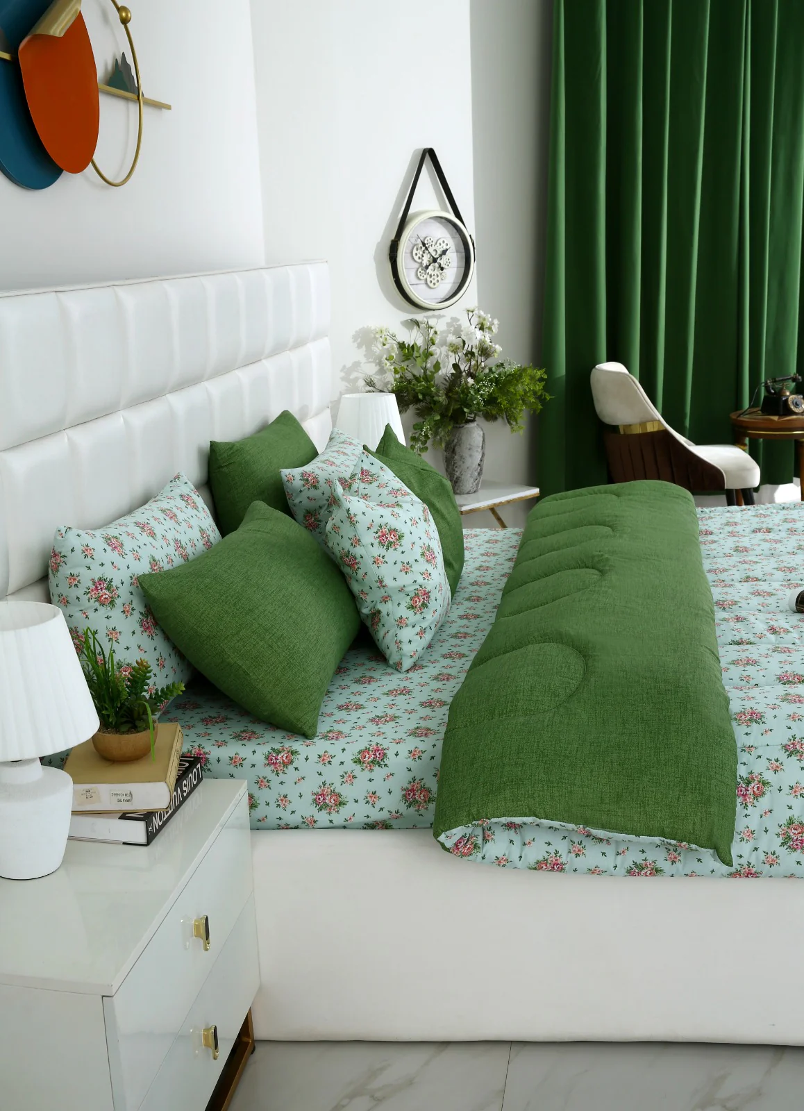 8 PCs Winter Razai Set-Verdant - Image 14