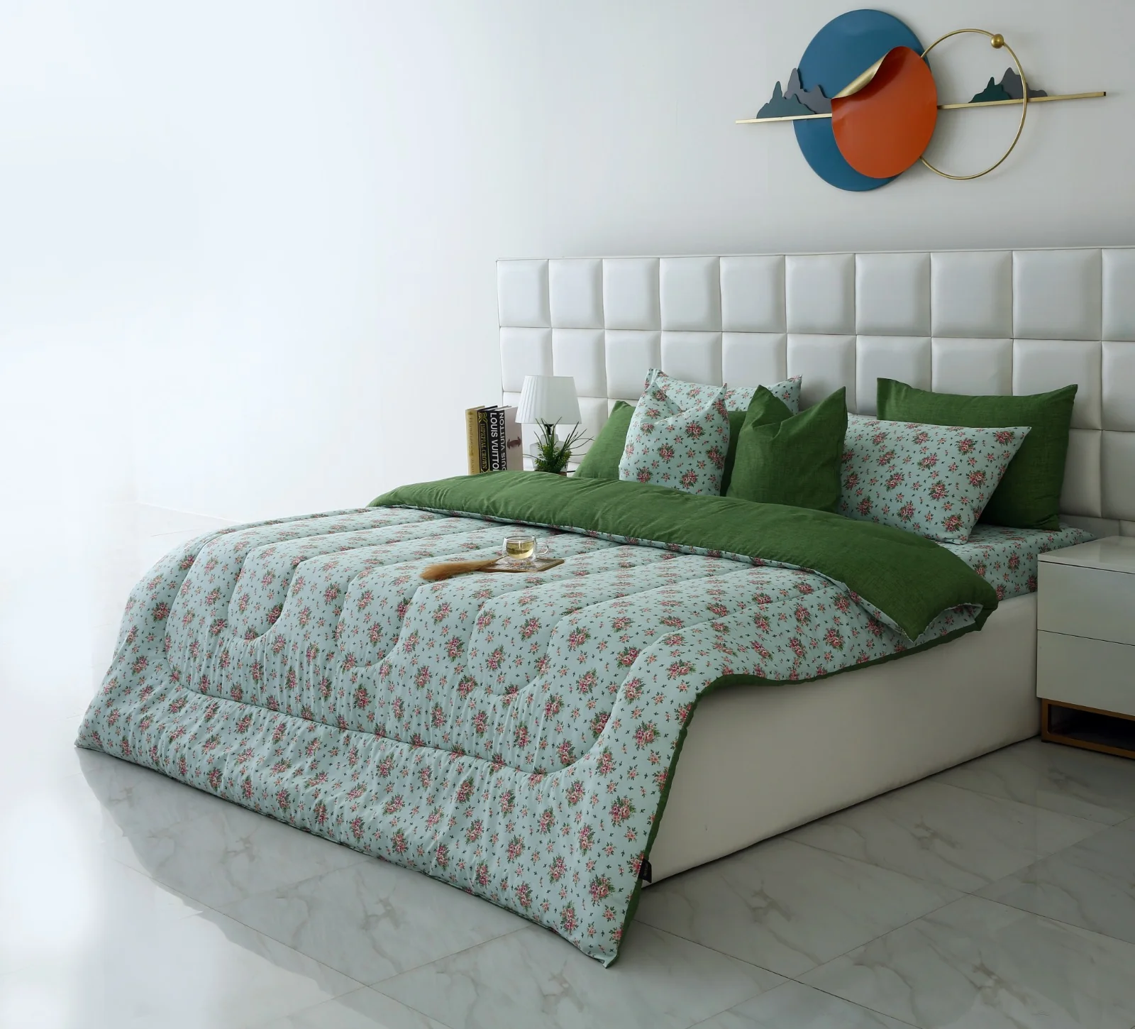 8 PCs Winter Razai Set-Verdant - Image 4