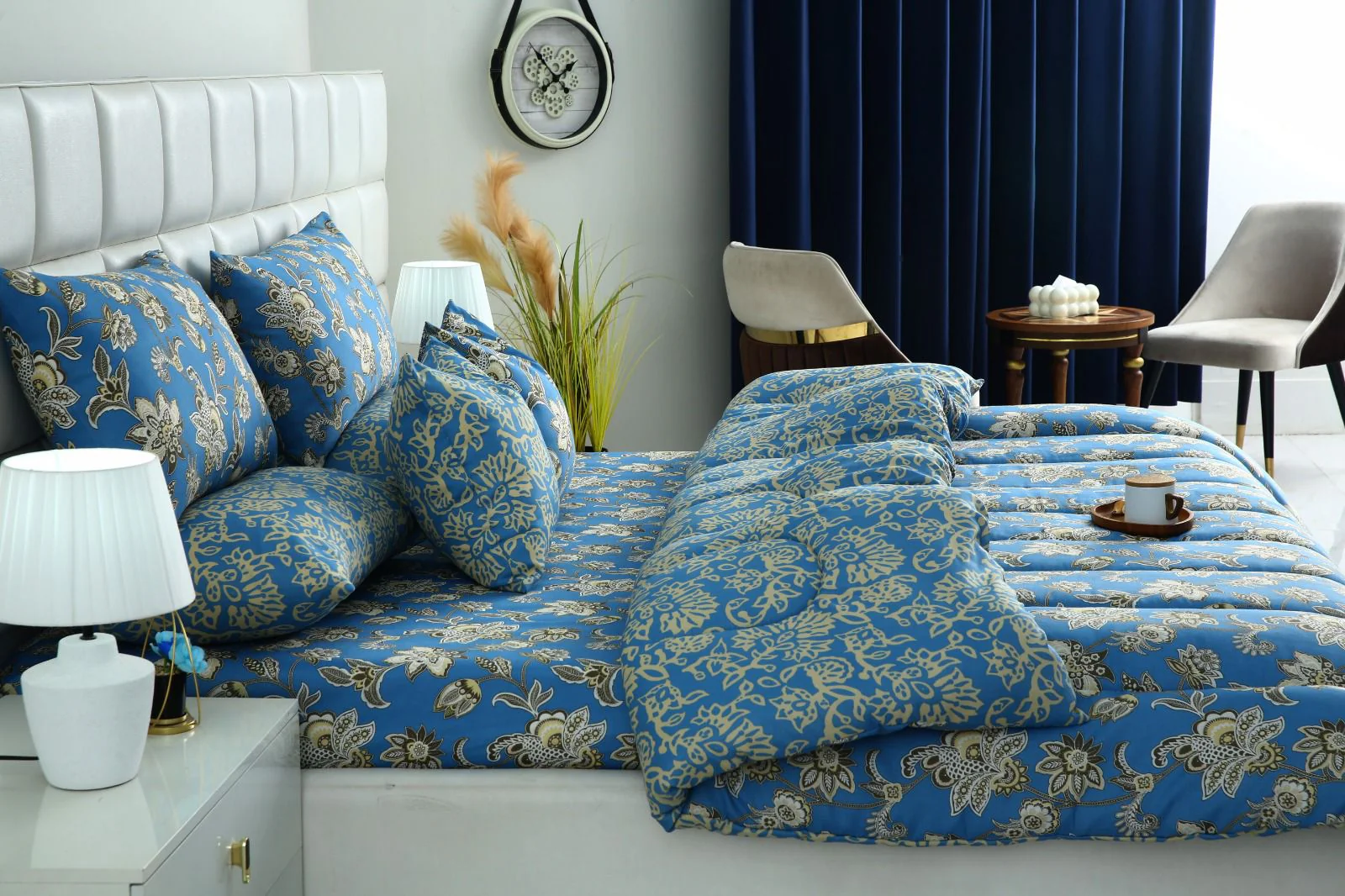 8 PCs Winter Razai Set-Blue Paisley - Image 12