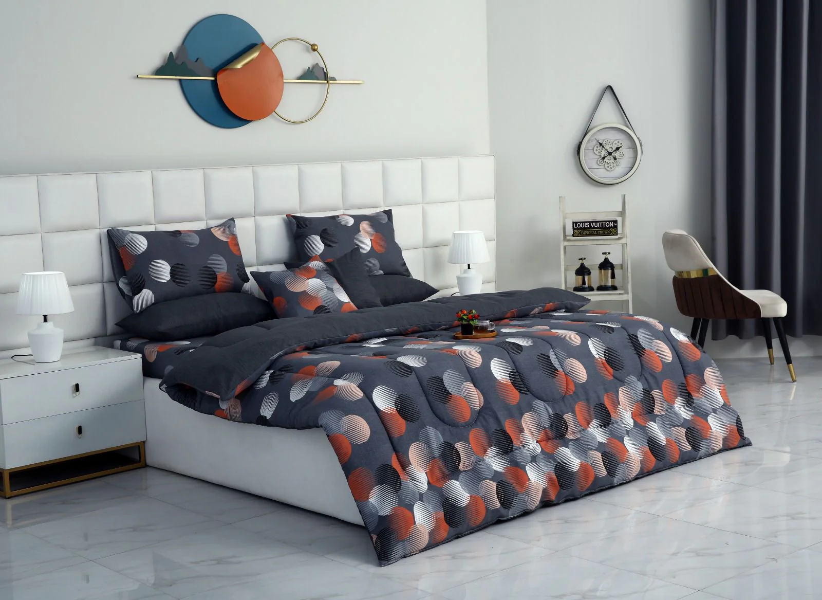 8 PCs Winter Razai Set-Illustration Design - Image 2