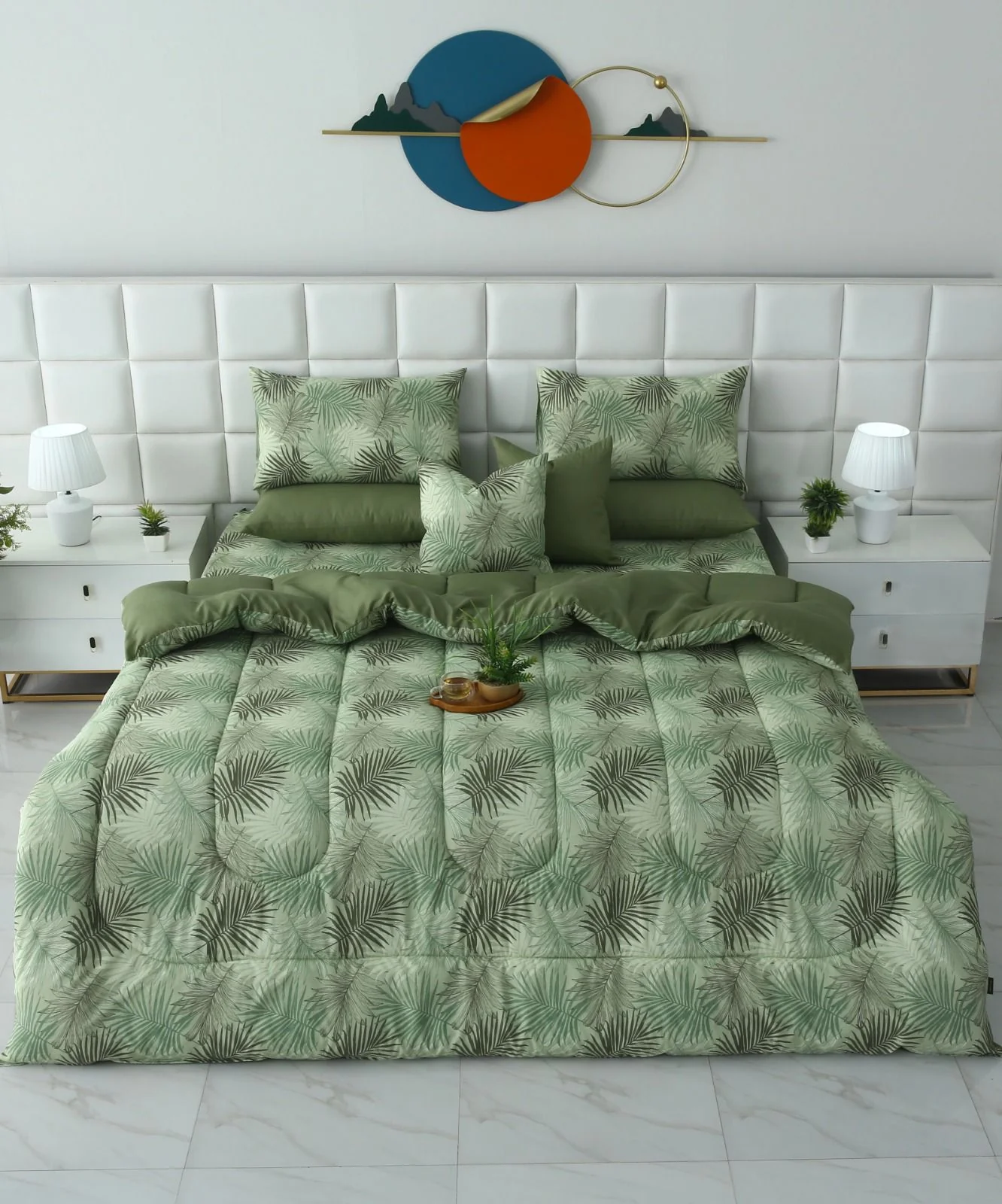8 PCs Winter Razai Set-Palmy Jungle - Image 4