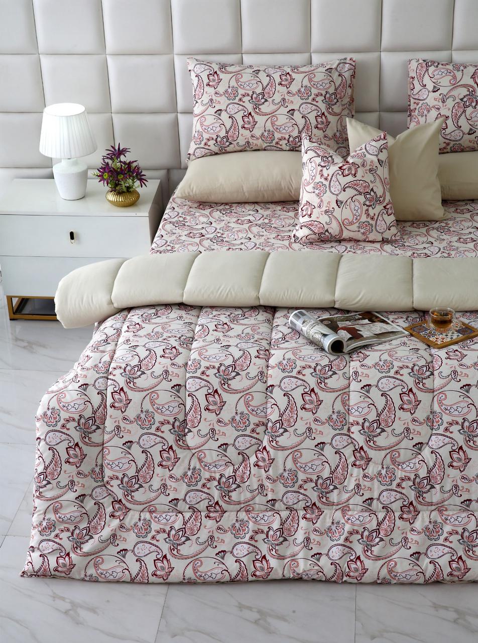8 PCs Winter Razai Set-Pink Paisley - Image 8