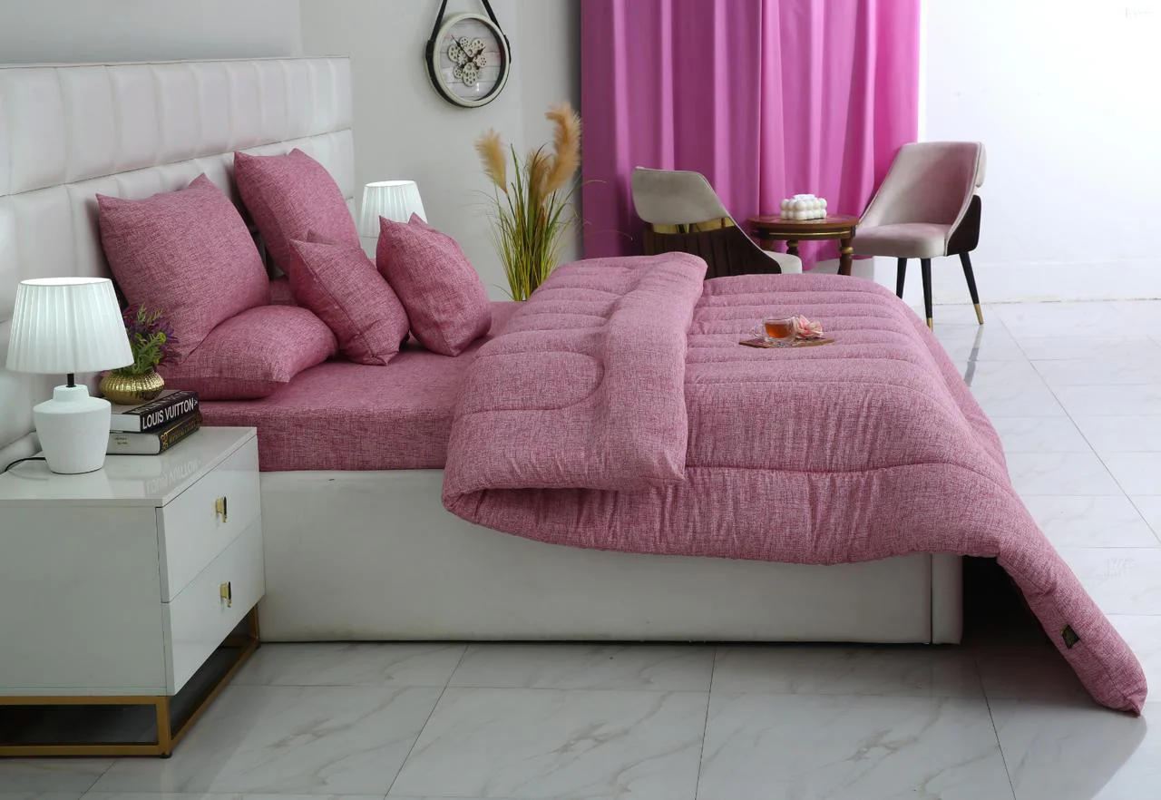 8 PCs Winter Razai Set-Pink Texture - Image 6