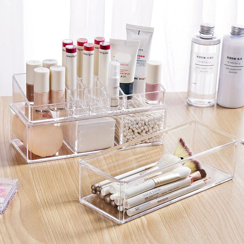 Acrylic 2 Drawer Makeup Organizer-(5362)Transparent - Image 7