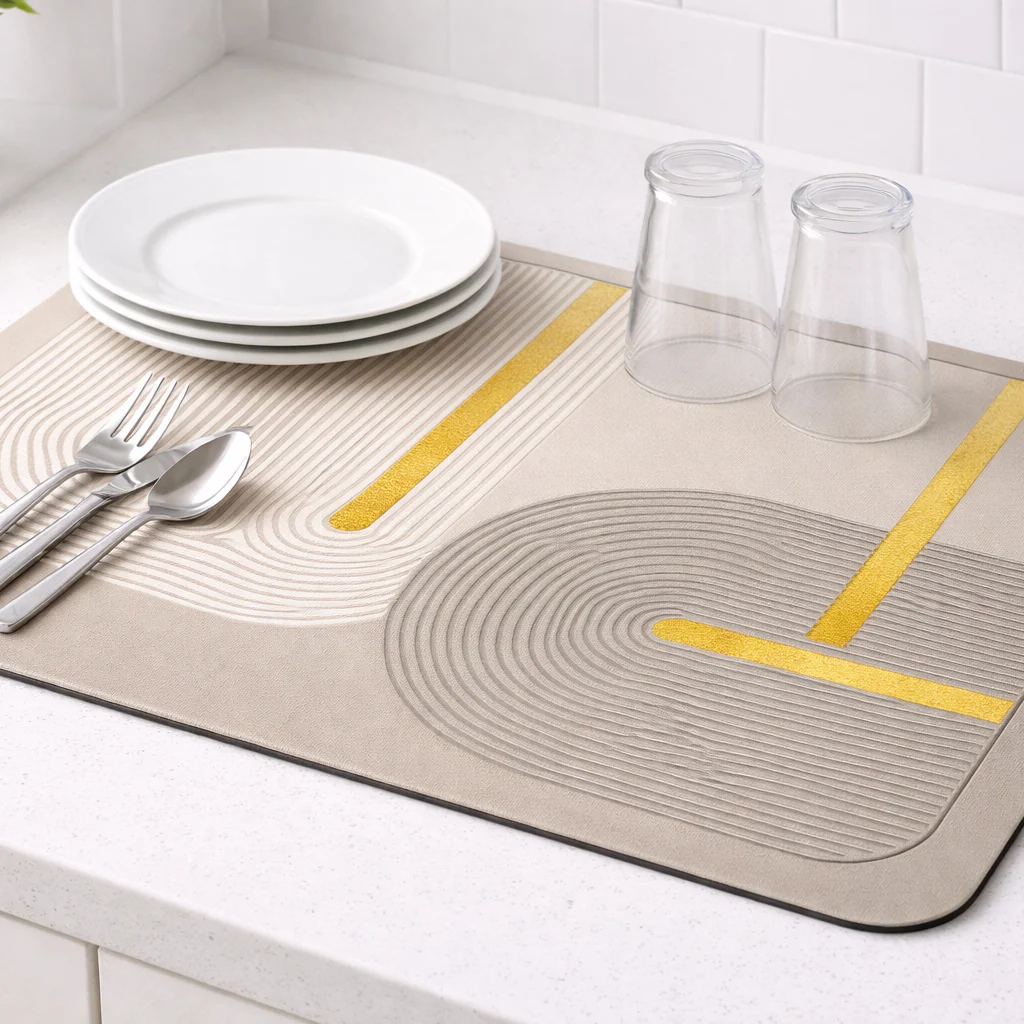 Anti Slip Dish Drying Mat-Abstract Art