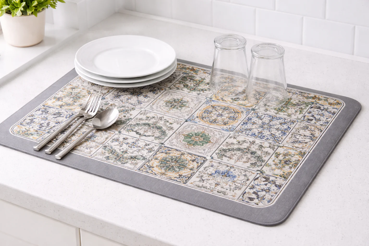 Anti Slip Dish Drying Mat-Bohemian - Image 2