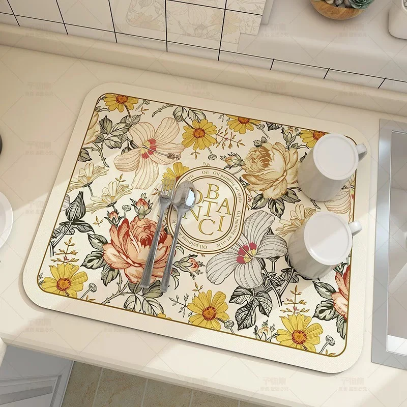 Anti Slip Dish Drying Mat-Botanic - Image 2