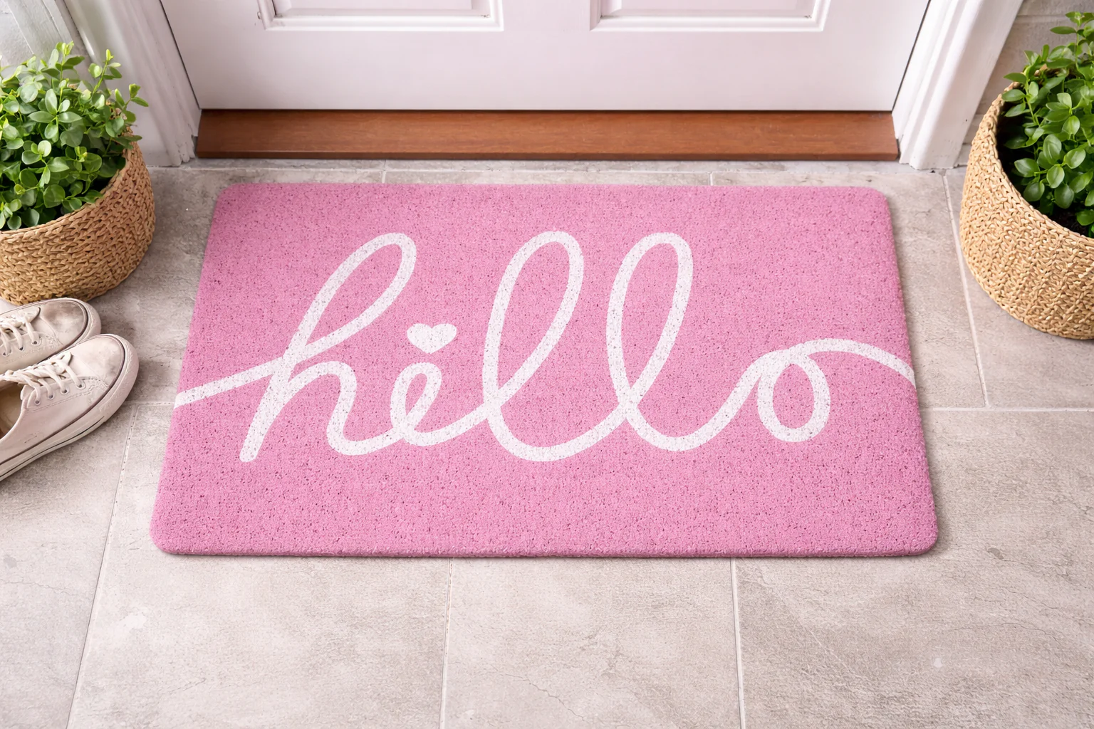Anti-Slip Door Mat-5325(HELLO)Pink - Image 2