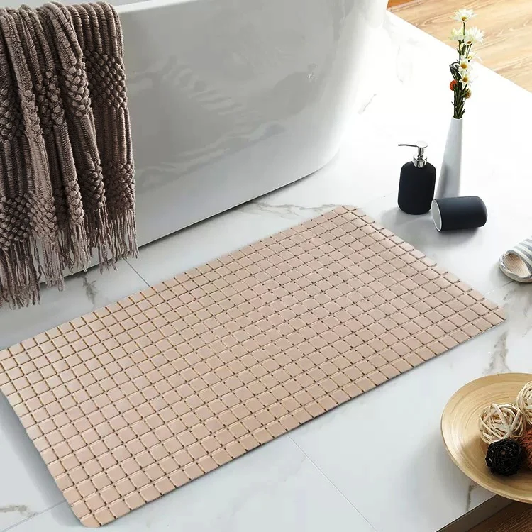 Anti Slip PVC Bathroom Mat-Beige