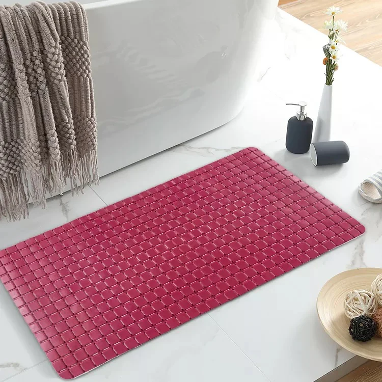 Anti Slip PVC Bathroom Mat-Burgudy