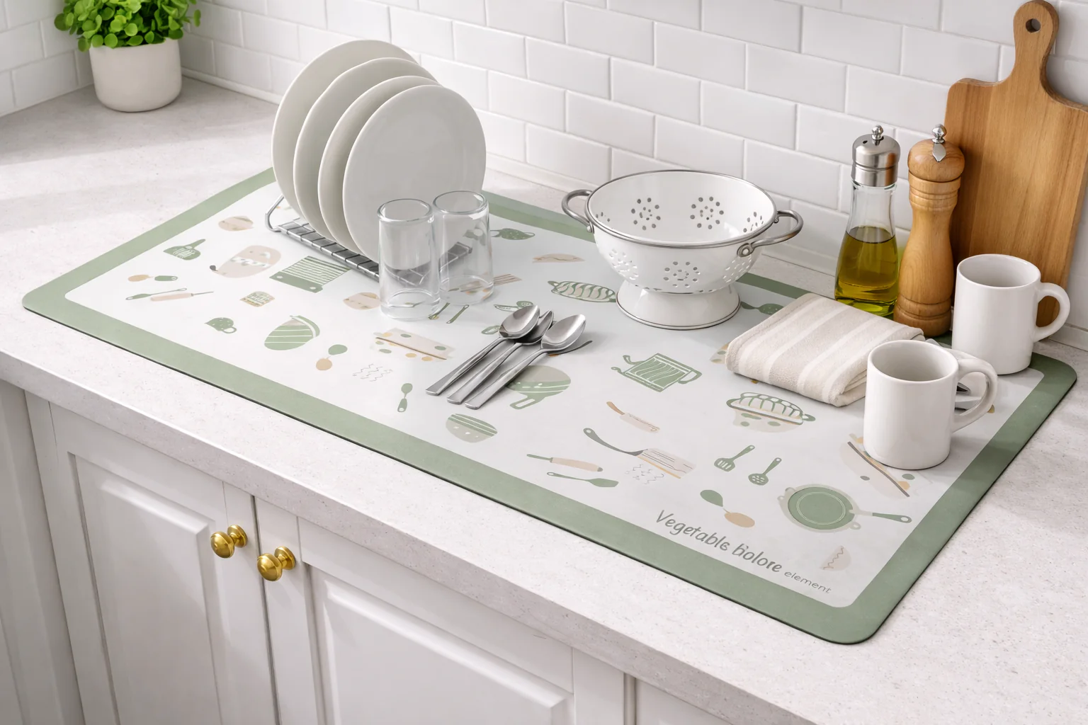AntiSkid Dish Drying Heat & Water Protector Mat-SA-2553-Cooking Untensils