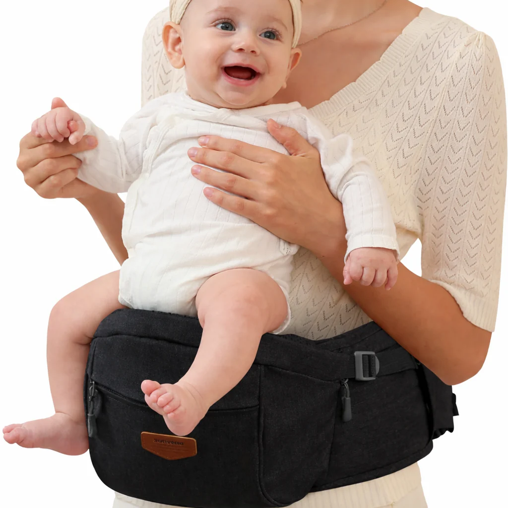 Baby Hip Seat With Adjustable Belt and Pocket-SA2408-182(Black)
