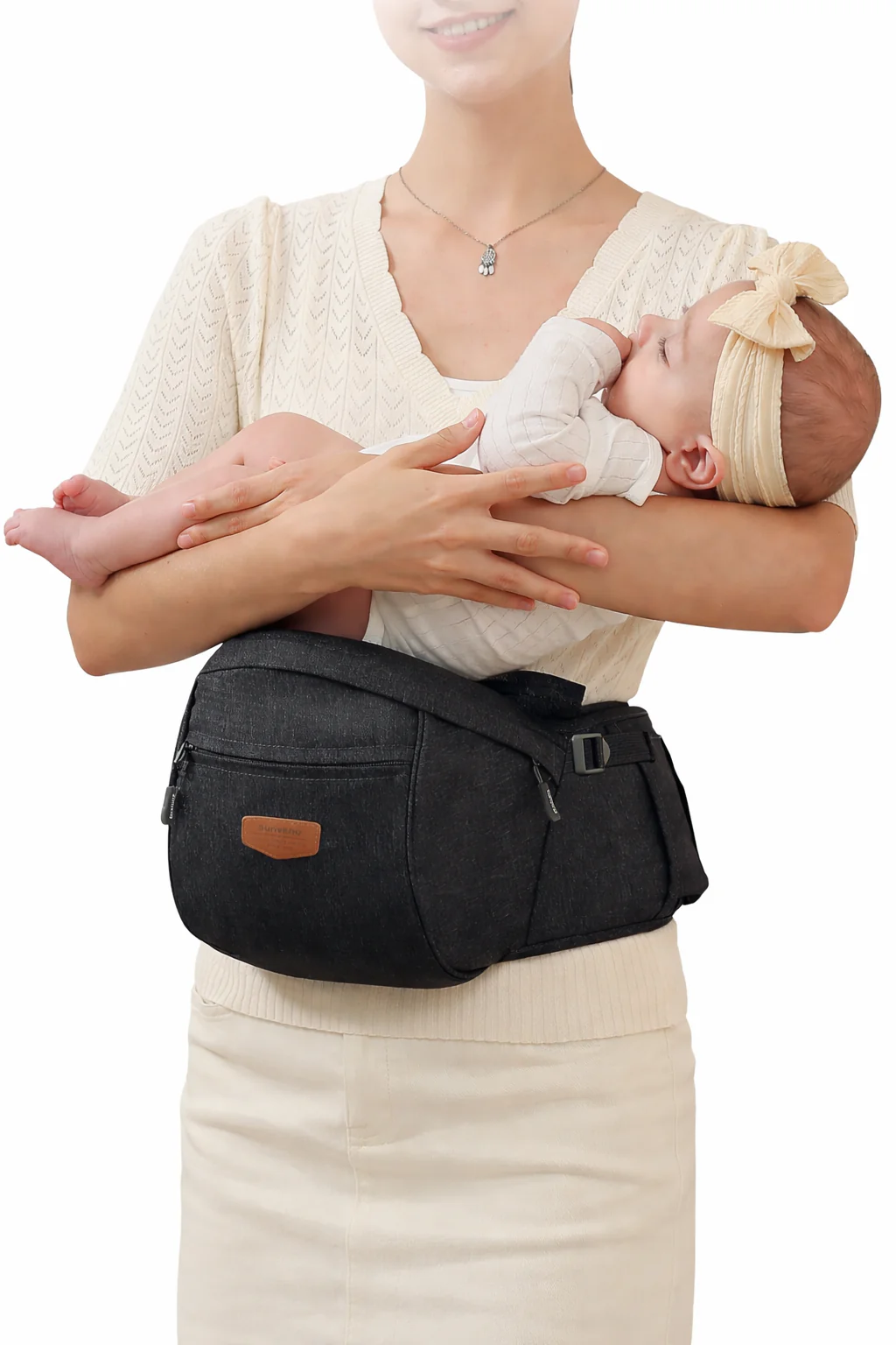 Baby Hip Seat With Adjustable Belt and Pocket-SA2408-182(Black) - Image 2