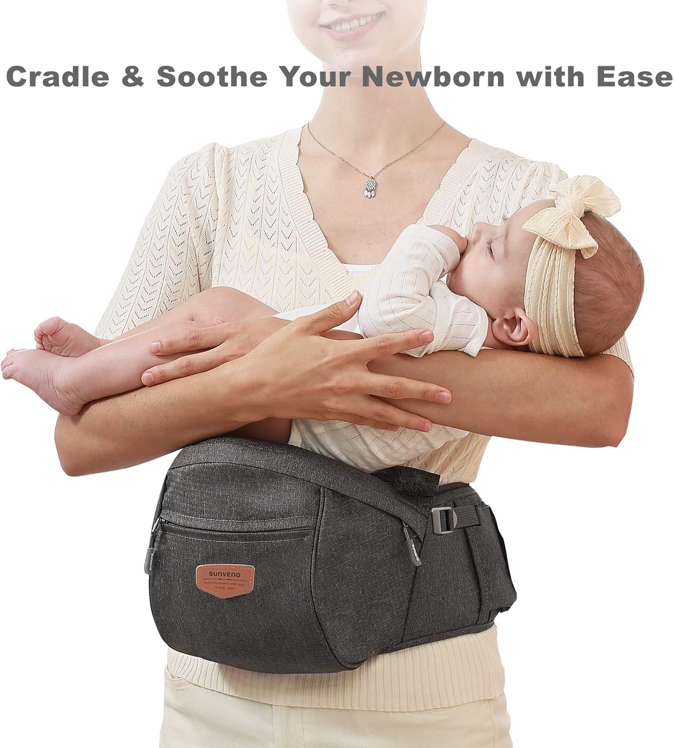 Baby Hip Seat With Adjustable Belt and Pocket-SA2408-182(Grey) - Image 3
