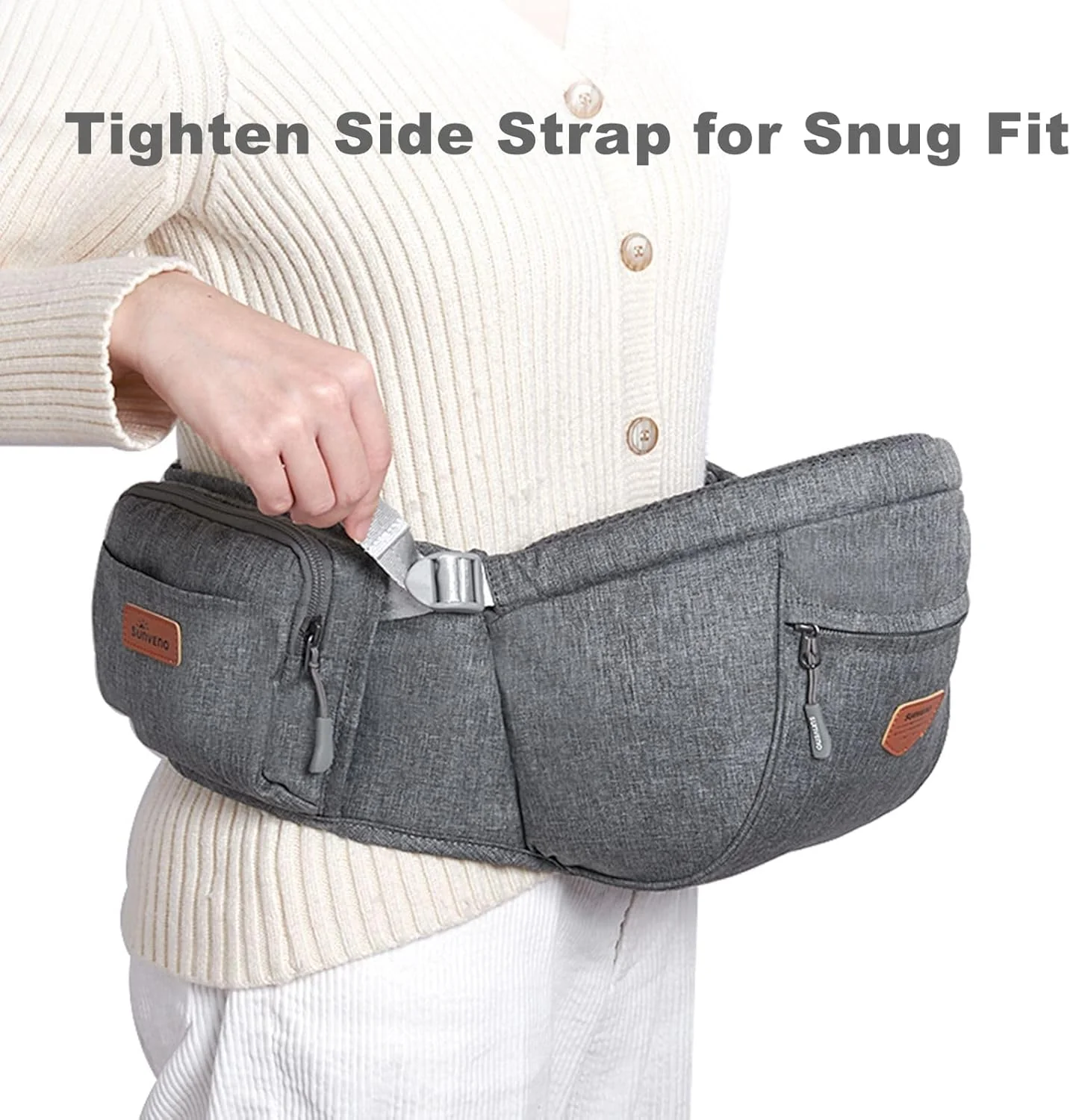 Baby Hip Seat With Adjustable Belt and Pocket-SA2408-182(Grey) - Image 5