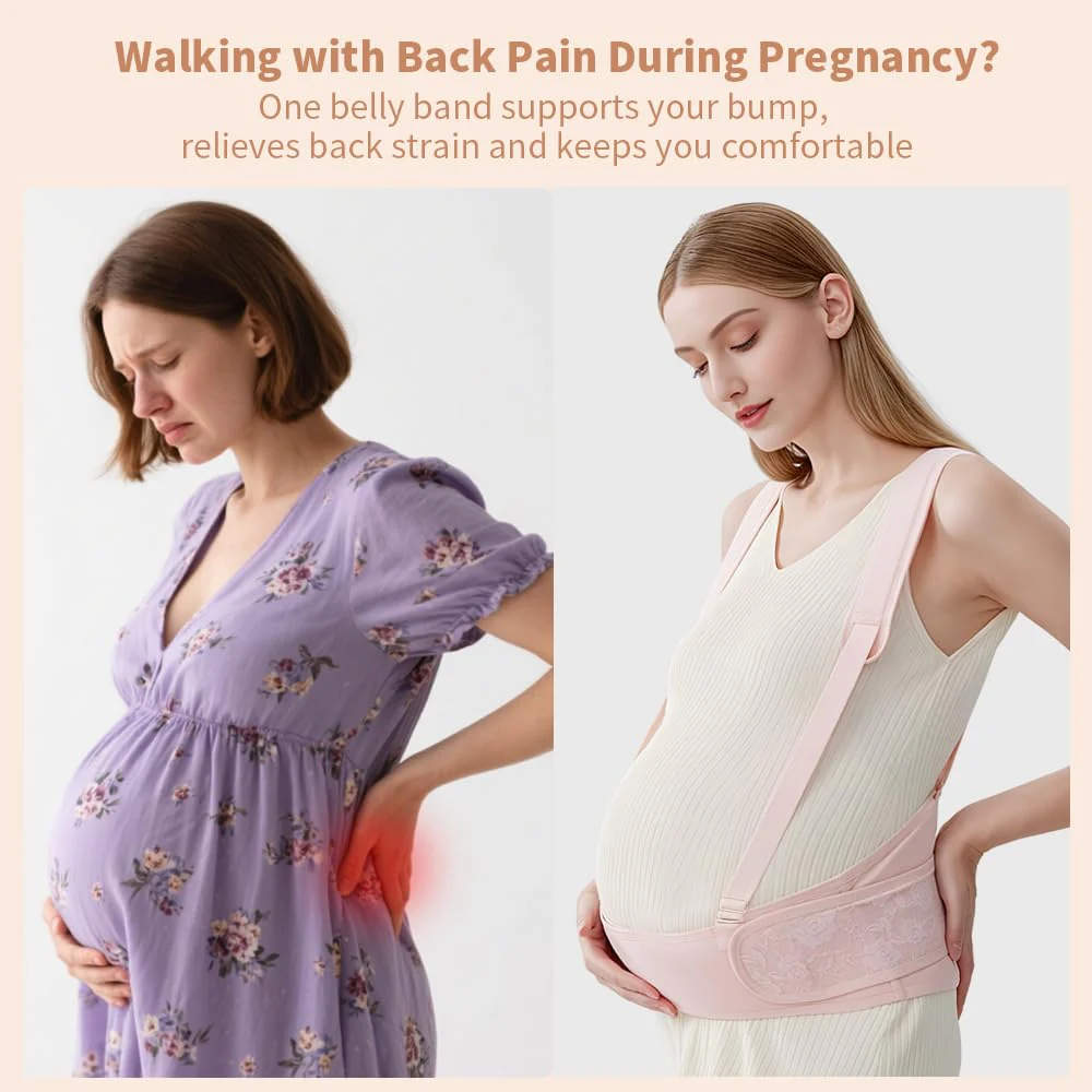 Belly Bands for Pregnant Women With Double Support-SA2411-55(BLACK) - Image 4