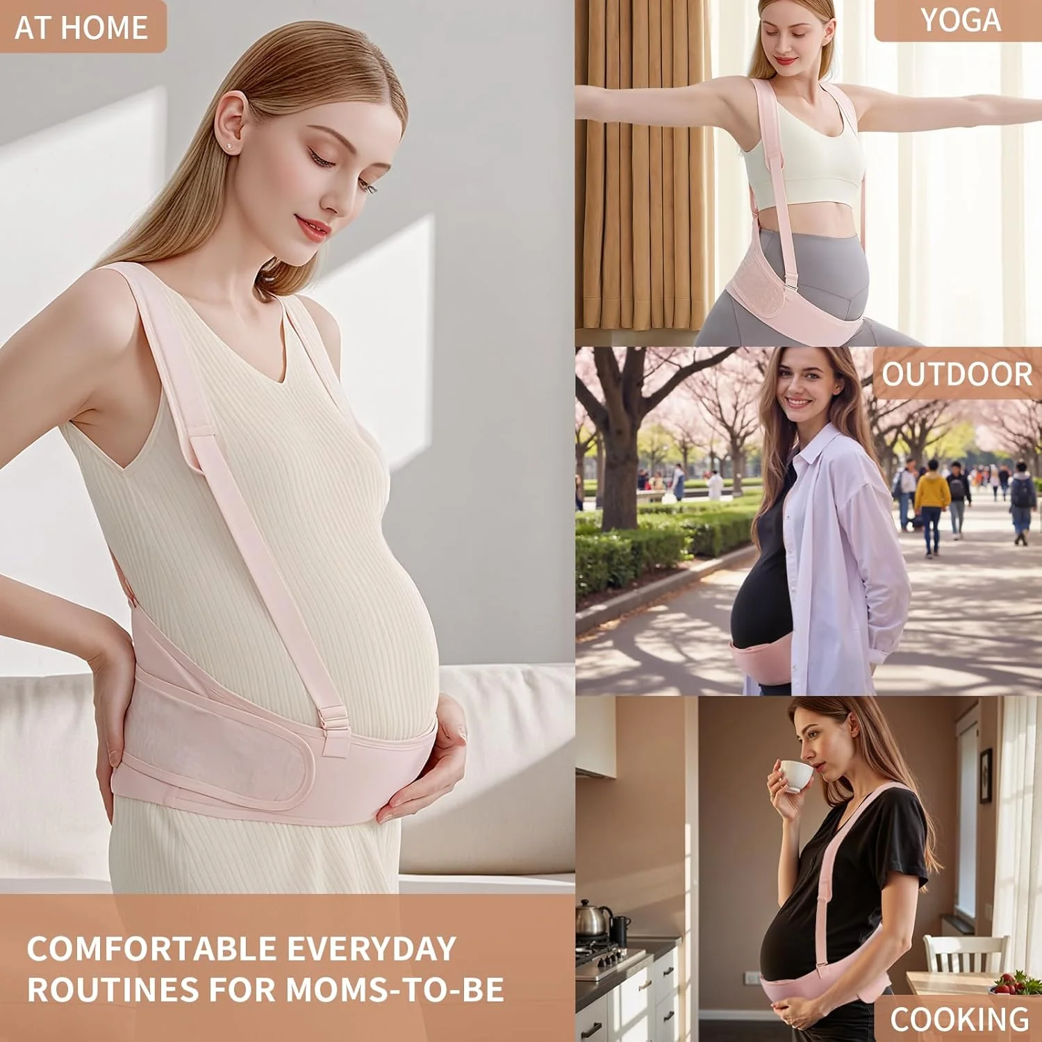 Belly Bands for Pregnant Women With Double Support-SA2411-55(BLACK) - Image 8