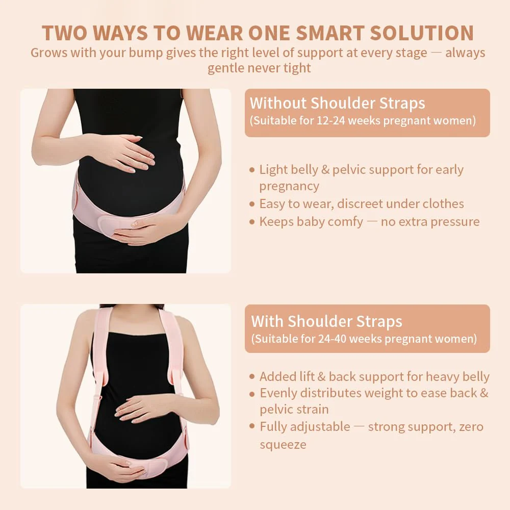 Belly Bands for Pregnant Women With Double Support-SA2411-55(BLACK) - Image 9
