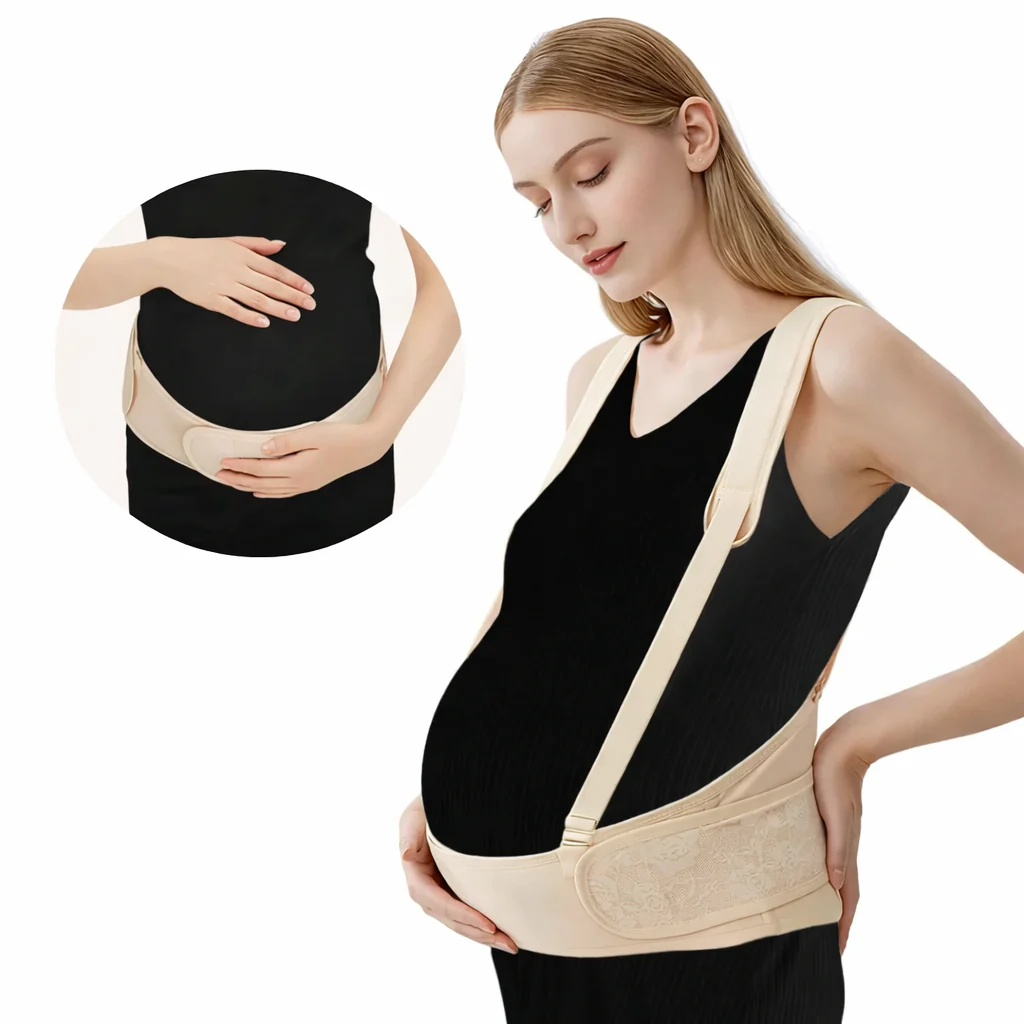 Belly Bands for Pregnant Women With Double Support-SA2411-55(BEIGE)