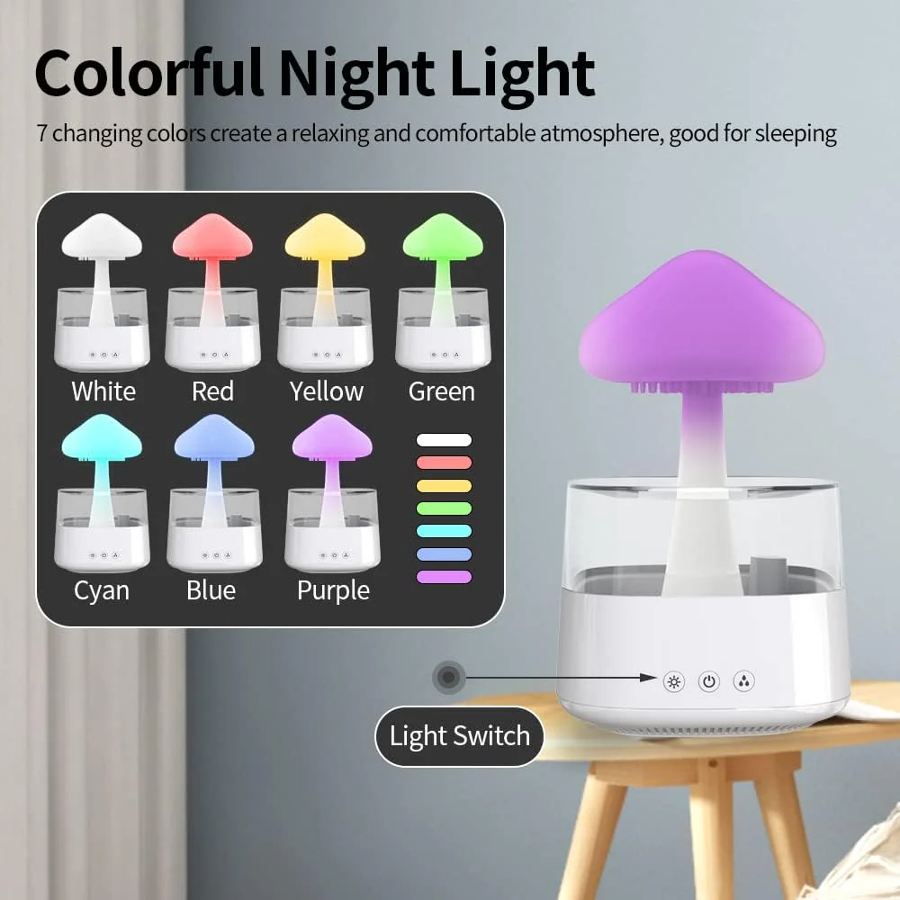 Cloud Rain Humidifier With 7 Colors Light-SA2411-62 - Image 6