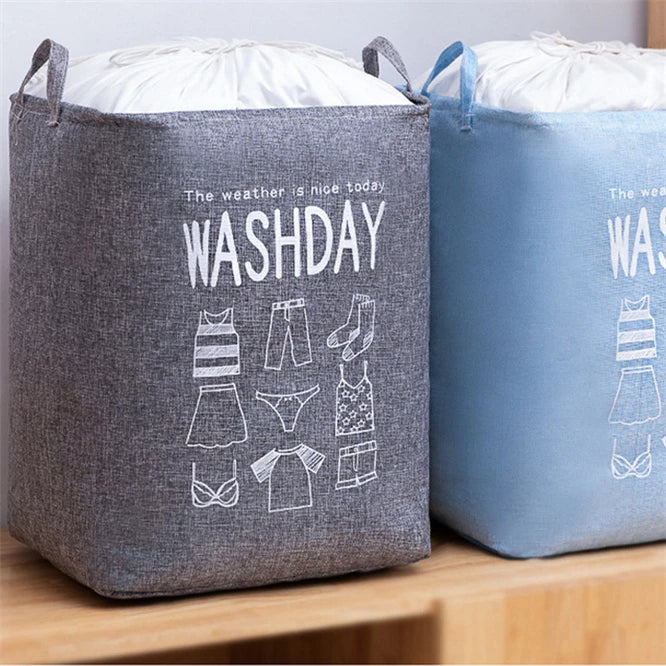 Eva Collapsible Laundry Basket Wash Day(1948)-Grey