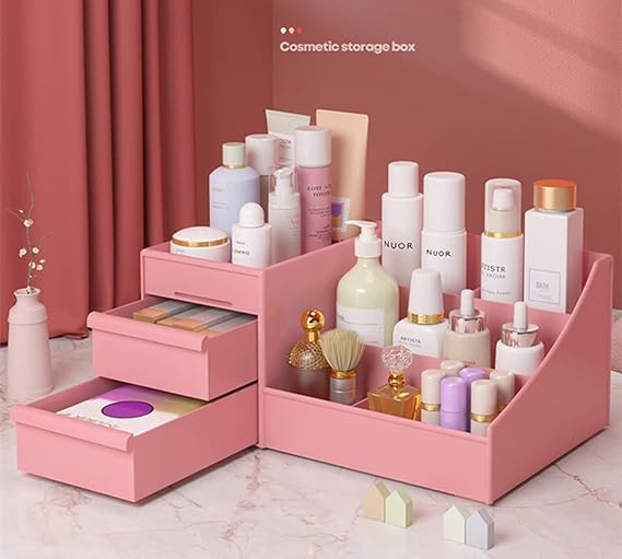 Makeup Organizer with Drawers- Pink(5012) - Image 2