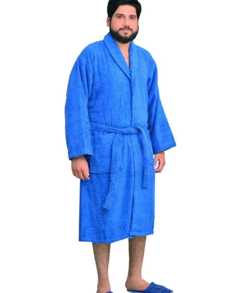 Cotton Bathrobe - Royal Blue - Image 3