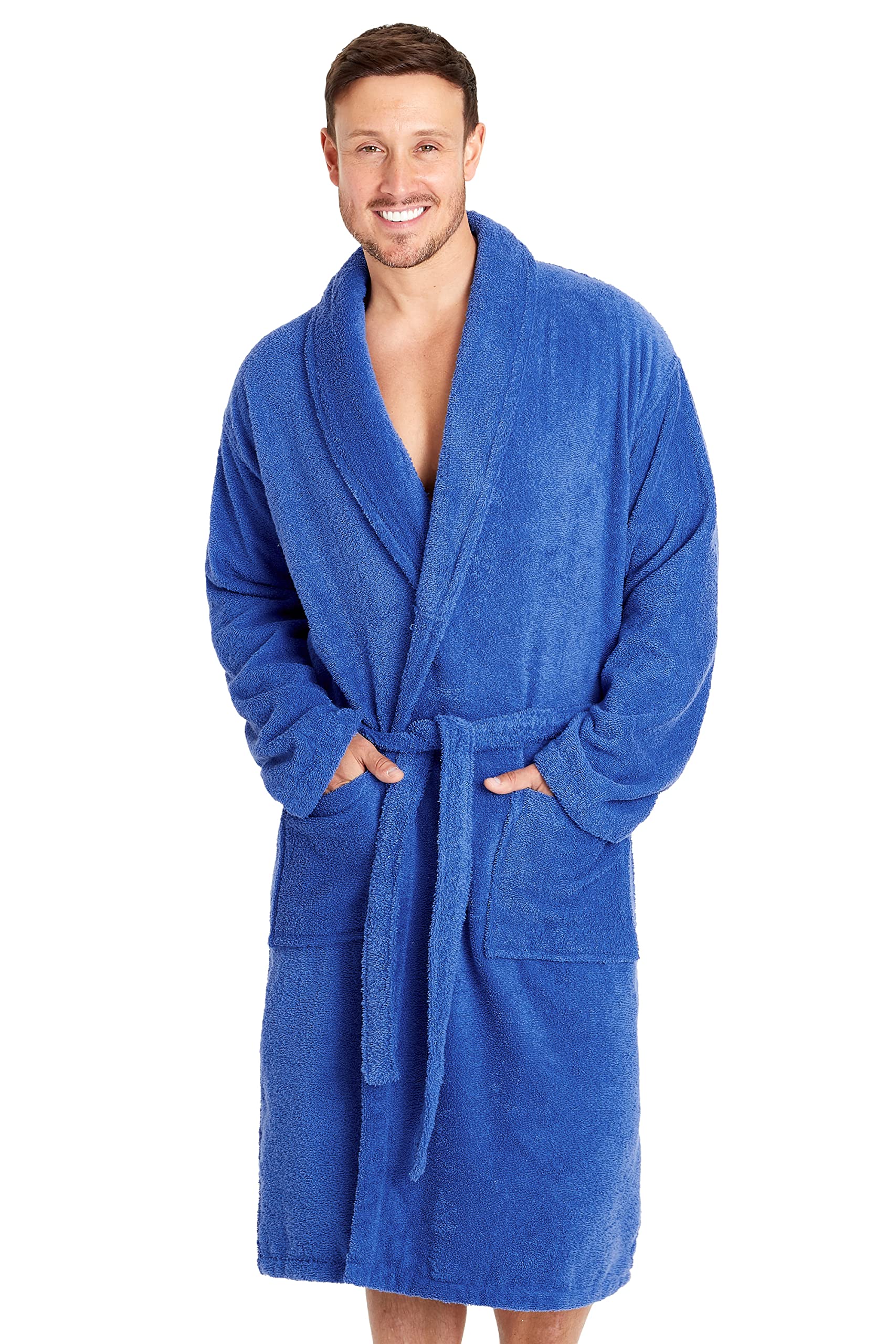 Cotton Bathrobe - Royal Blue - Image 4