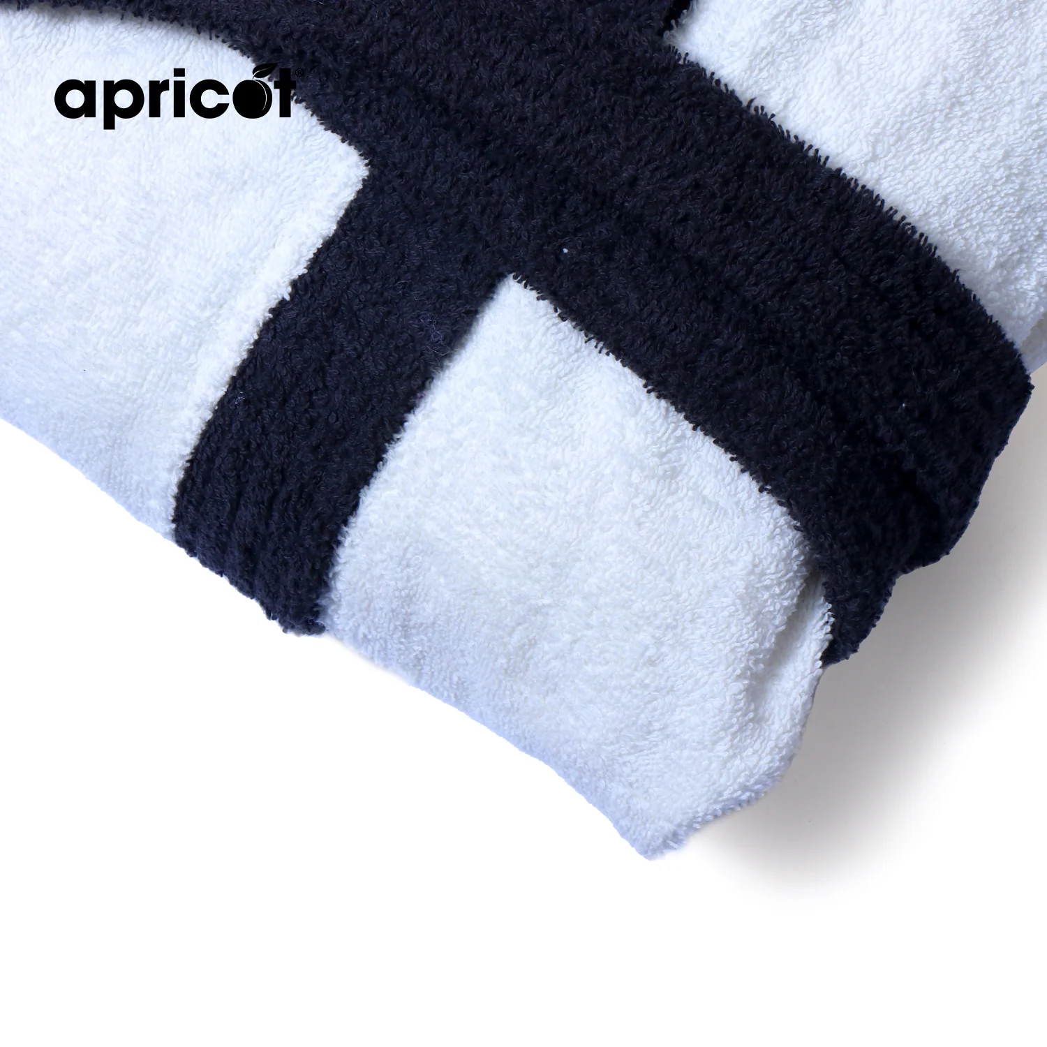 Cotton Kid's Bathrobe-White Over Black - Image 4