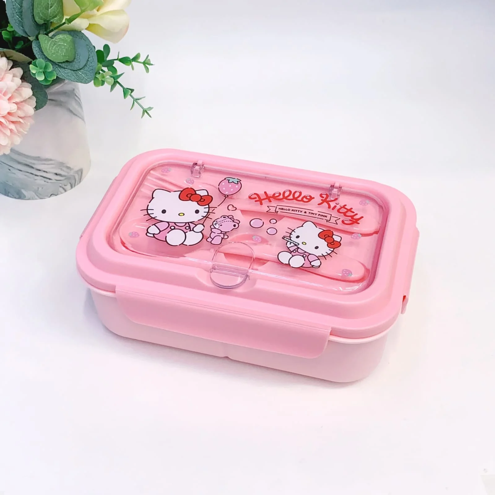 Cute Lunch Carrier with Secure 2-Point Locking Lid (SA2510-054)Hello Kitty - Image 2