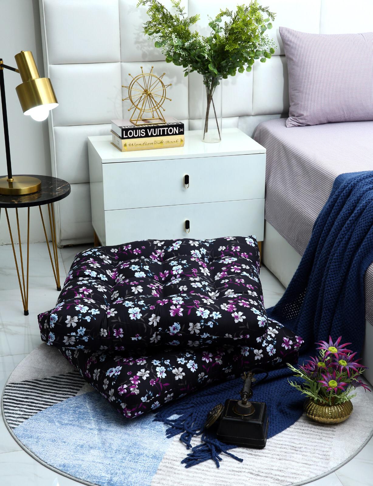Digital Printed Square Floor Cushions-Rosemary - Image 4