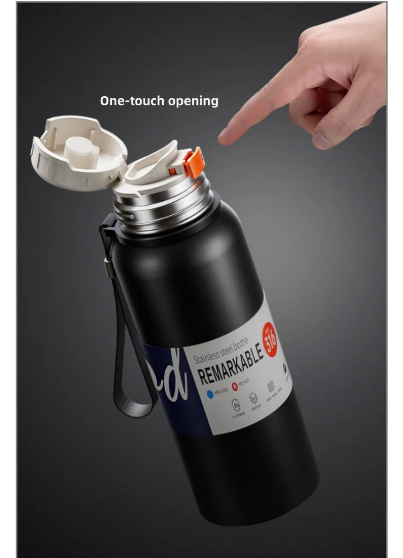 Double Wall Insulated Thermos(SA2408-164)-Black - Image 9