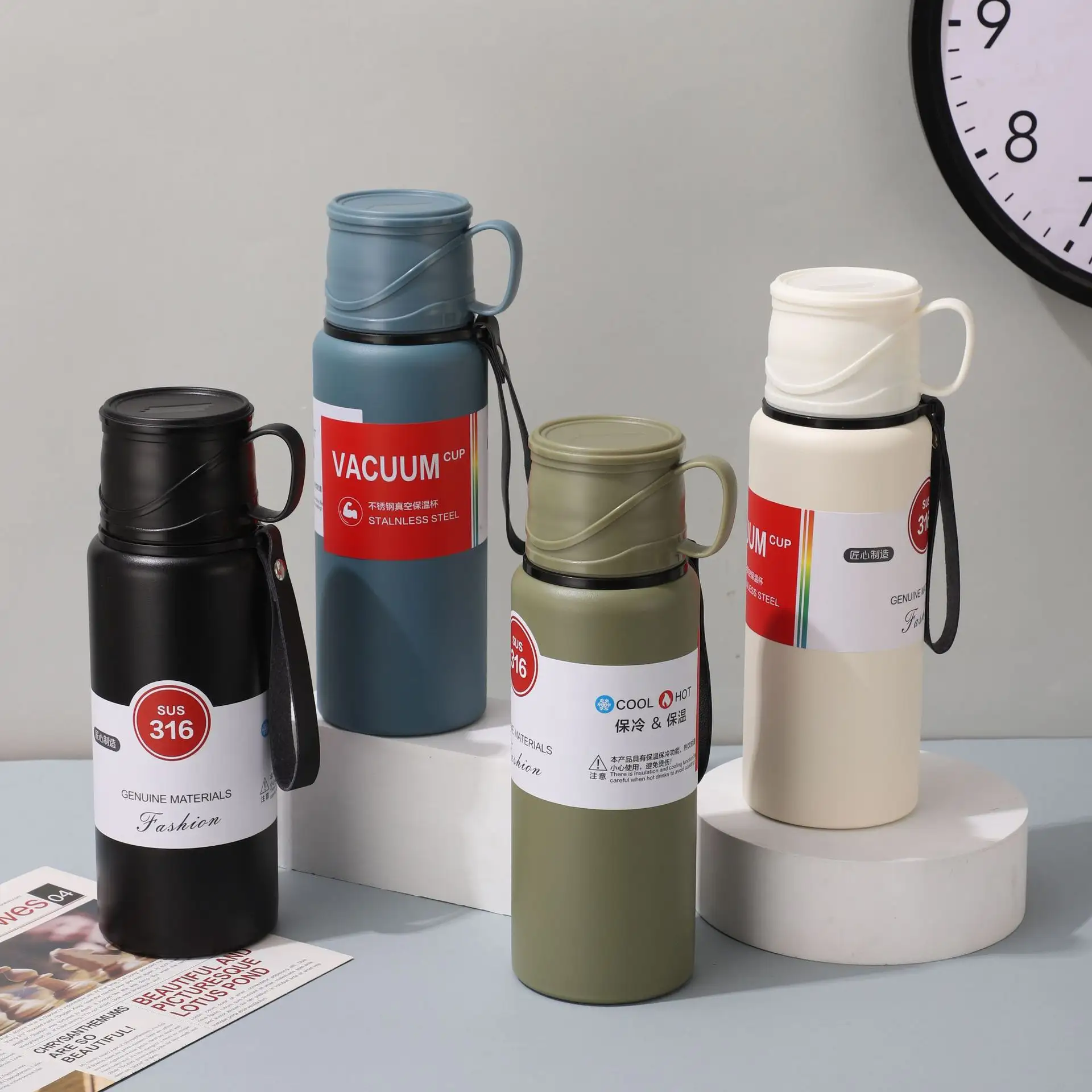 Double Wall Insulated Thermos(SA2408-164)-Green - Image 3