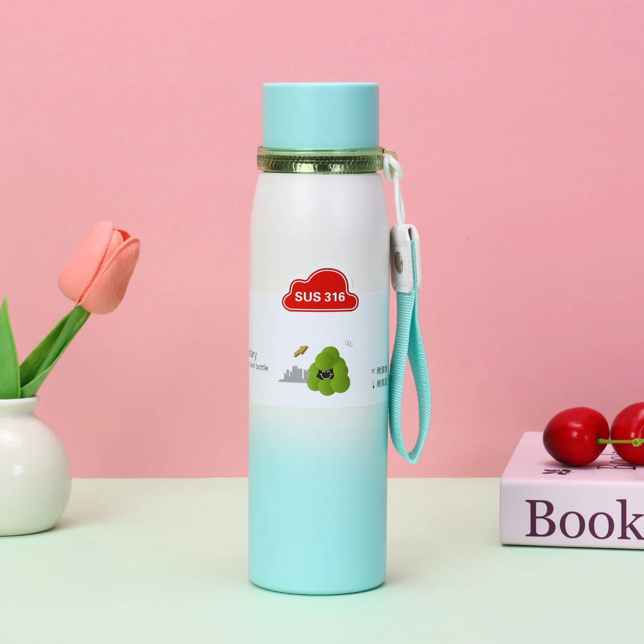 Double-Wall Stainless Steel Insulated Water Bottle(SA2408-219)Aqua