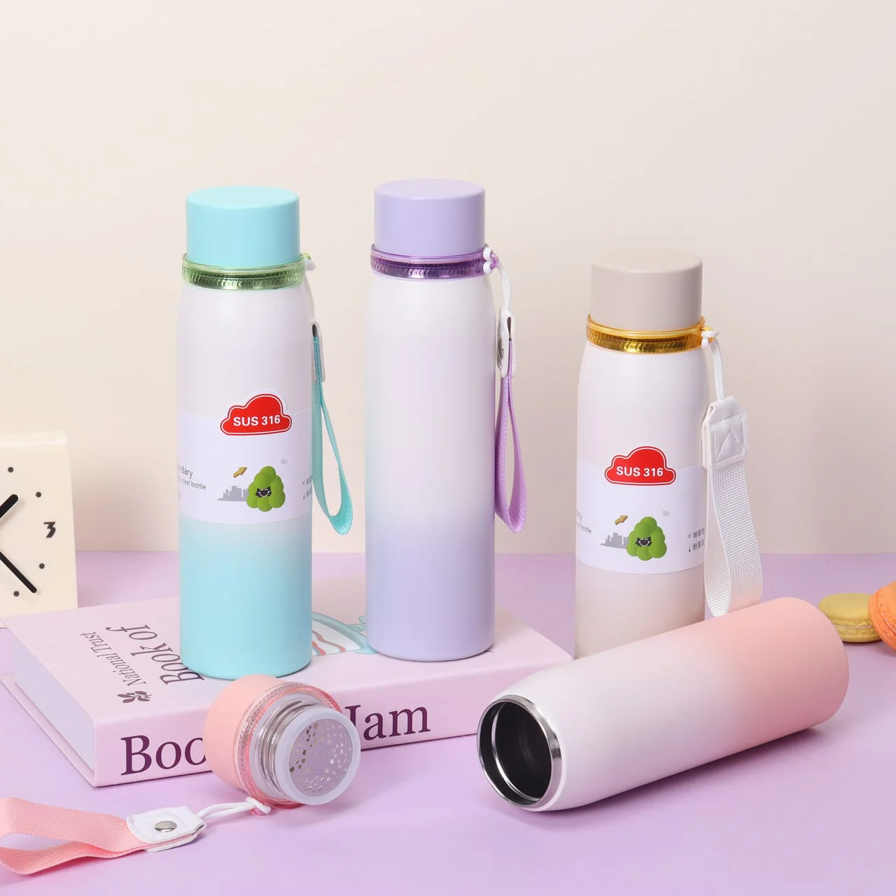 Double-Wall Stainless Steel Insulated Water Bottle(SA2408-219)Aqua - Image 4