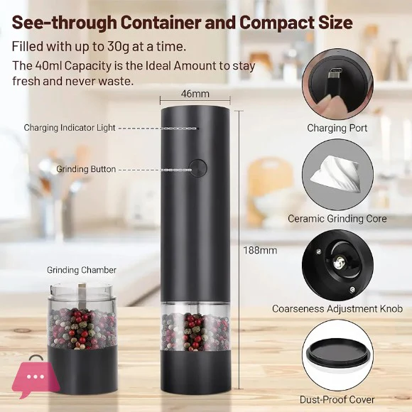 Electric Salt & Pepper Grinder (SA2510-018) - Image 3