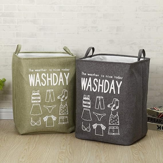 Eva Collapsible Laundry Basket Wash Day-Green - Image 3
