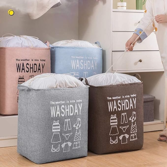 Eva Collapsible Laundry Basket Wash Day-Sky blue - Image 4