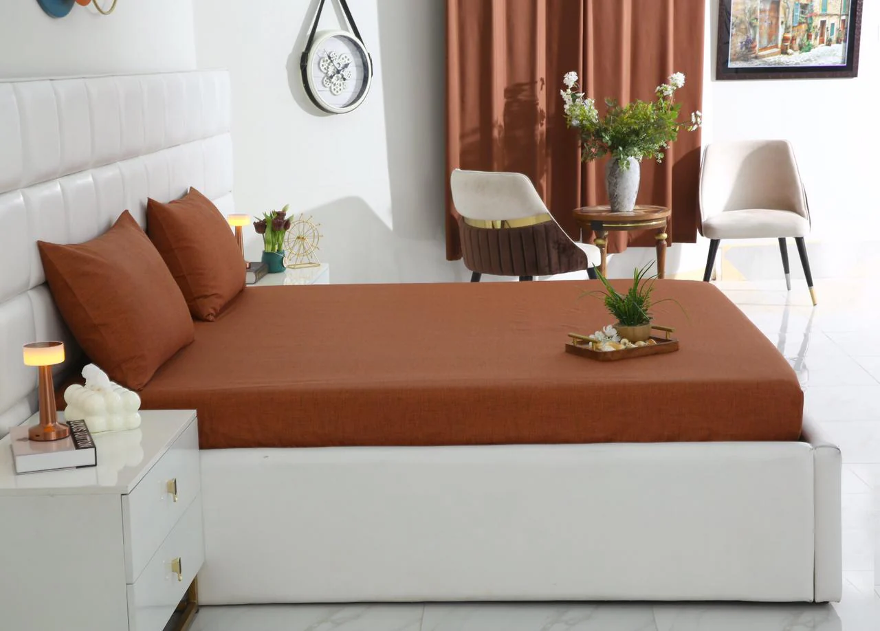 Fitted Bed Sheet-Brown Texture - Image 8