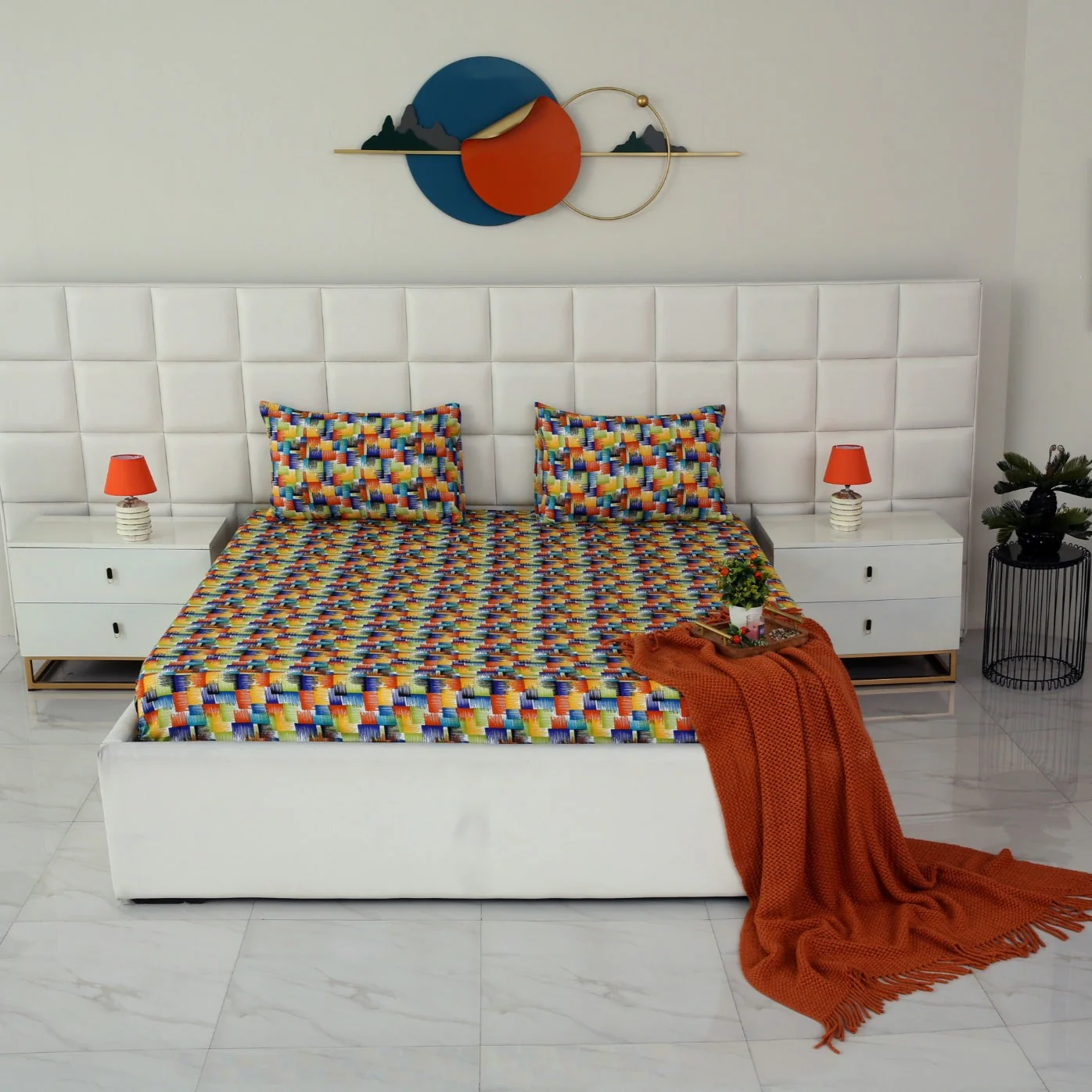 Fitted Bed Sheet-Coral Rush - Image 3