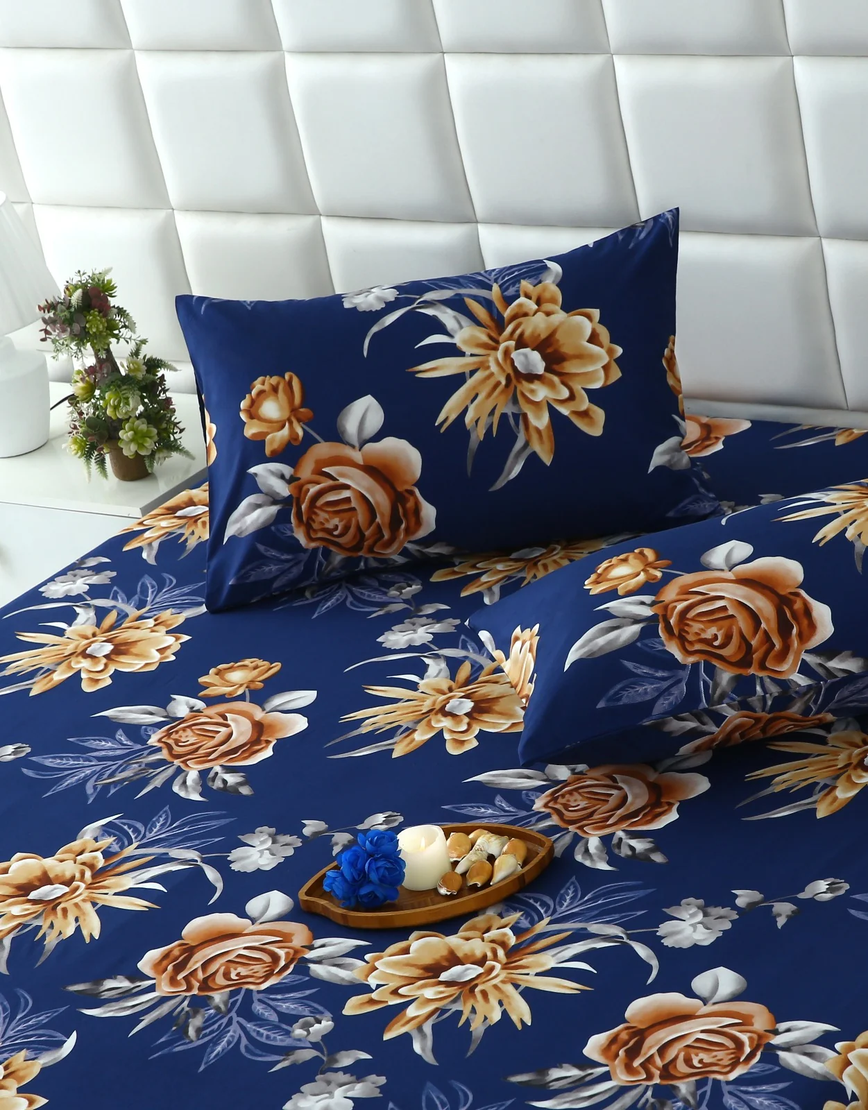 Fitted Bed Sheet-Ethnic Flowers - Image 10