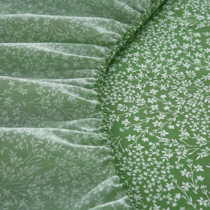 Fitted Bed Sheet-Green Bloom - Image 2