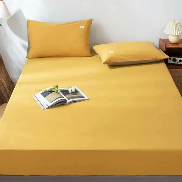 Fitted Bed Sheet-Dyed Mustard