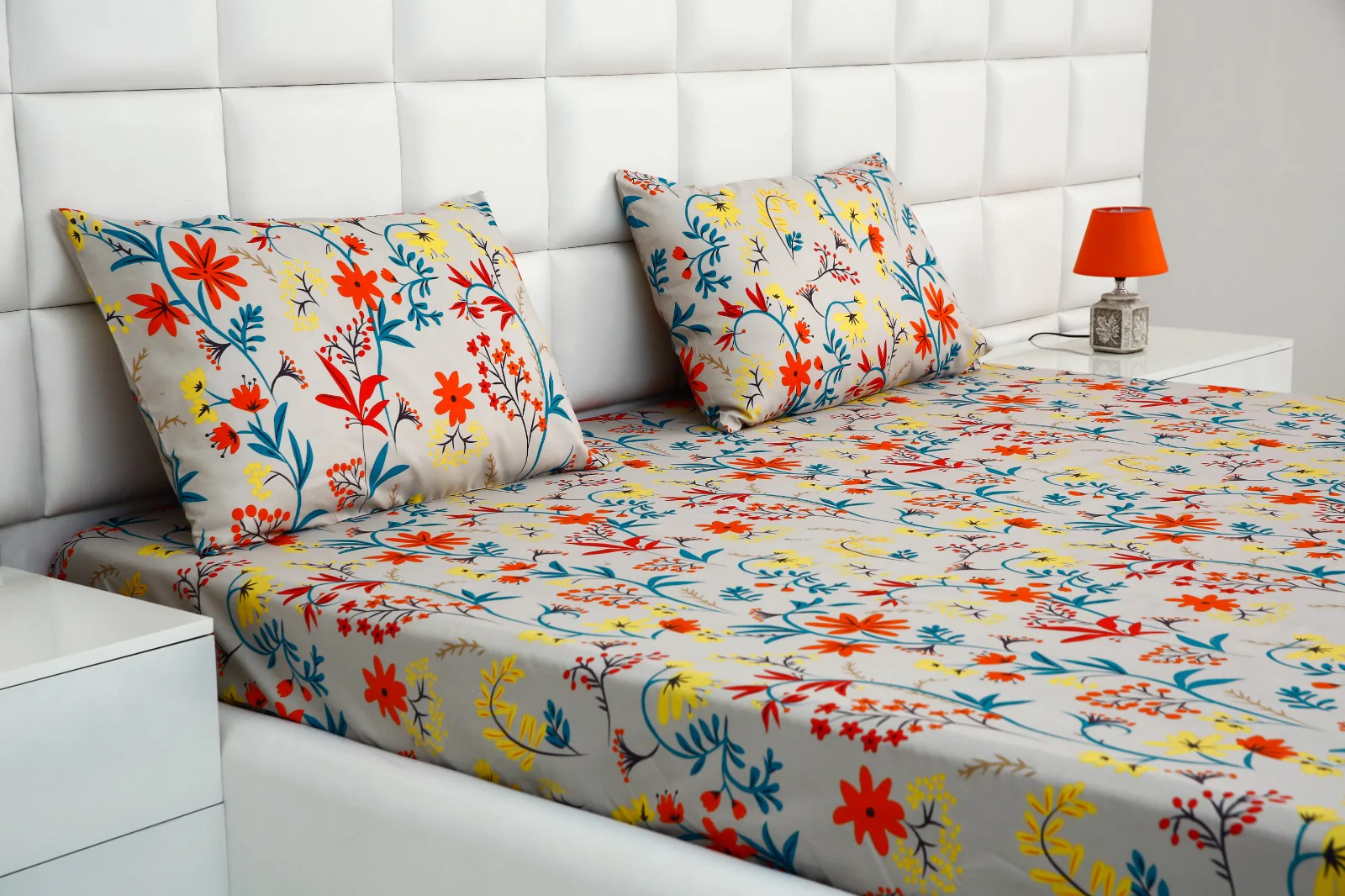 Fitted Bed Sheet-Orange Lilly - Image 9