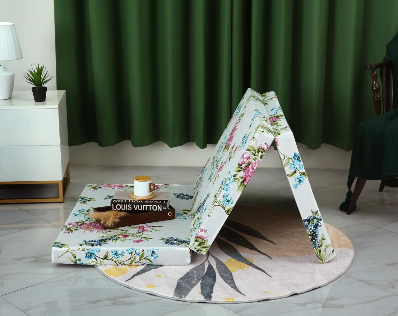 Foldable Mattress Mattress-Blue Lotus - Image 4